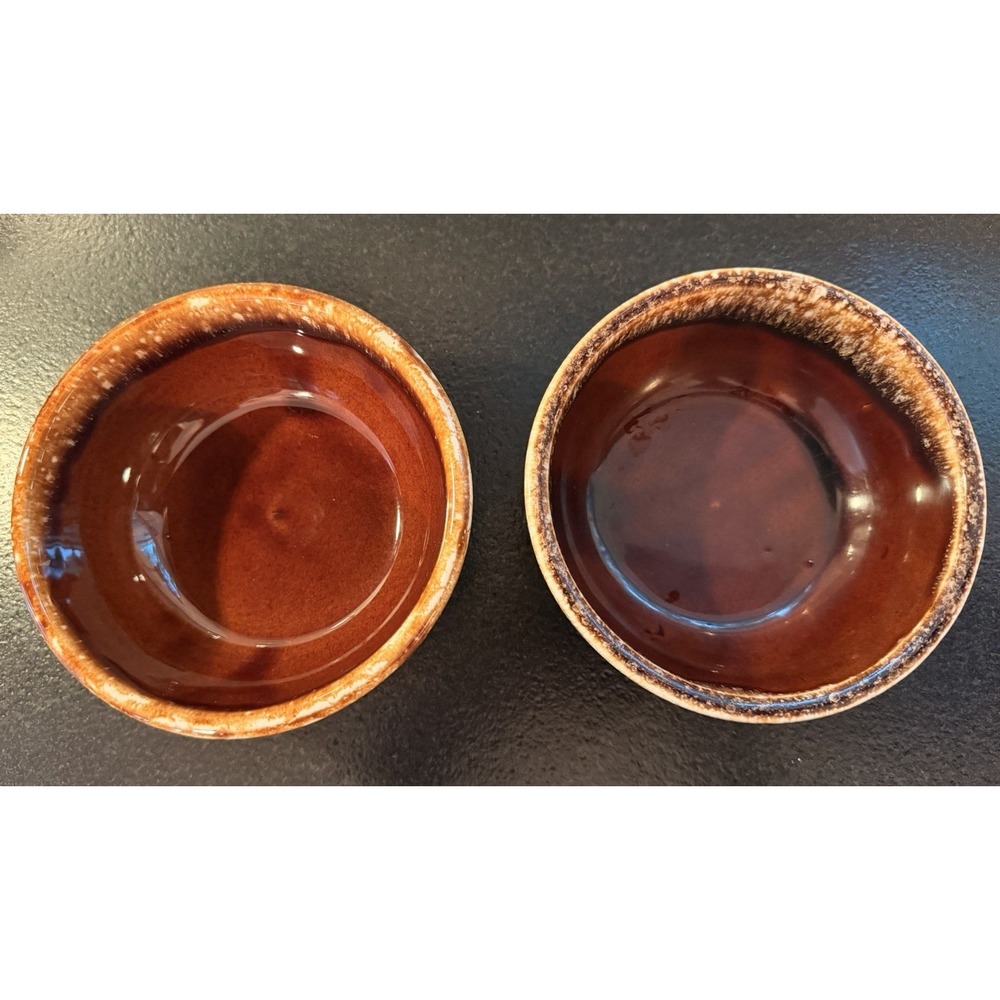 VTG Kathy Kale Brown Drip Glaze 2 Bowls Cereal Salad Soup Chili Pottery Set USA - Picture 11 of 11